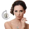 Hot New Carved Moon Eiffel Tower Time Gem Halsband Dan532 Blanda Order Hängsmycke Halsband