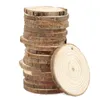 30шт 6-7 см природные круглые деревянные ломтики DIY ремесла свадьба украшения