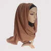 Шары женщины плиссированные хлопковые хиджабские шарфы простые морщин