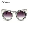 45557 Pearl Diamond Sunglasses Unique Women CCSPACE Brand Glasses Fashion Female Shades