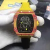 Высокое качество Мужские часы Carbon Fiber Case Часы Мода Бизнес Часы нейлон ремешок автоматические механические наручные часы спорта