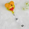 wholesale Cute Cartoon Silicone Retractable Badge Reel Clip Student Nurse ID Card Badges Holder accessories Hospital School Office Supplies AntiLost Clips Good qu