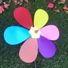 Colorful Novelty Toy Plastic Thin Slice Windmill Pinwheel Self Assembly Flower Wind Spinner DIY Gift for ChildrenZZ