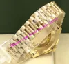 Factory s 3 Style 18K Yellow Gold Mens 43 5mm Diamond Watch Personalizzato con diamanti autentici Quadrante romano Automatic Fashion Men299o