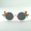 패션 키즈 선글라스 플래시 파우더 유니콘 라운드 프레임 어린이 태양 안경 다채로운 귀여운 아기 안경 6 색