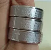 50pcs Etch band Lords Prayer For I know the plans..Jeremiah 2911 English Bible Cross Stainless Steel Rings Wholesale Fashion Jewelry Lots