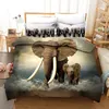 Conjuntos de cama 3D Animal Elephant Print Set Duvet Covers Fronhas One Piece Consolador Roupa de cama 085785402