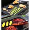 Tapis de Barbecue antiadhésif épais Durable 33*40CM gril tapis de Barbecue réutilisable sans bâton Barbecue tapis de gril feuille pique-nique outil de cuisson