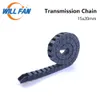 Will Fan Cable Cadeia 15x20mm Diâmetro R28mm Com 2 pcs Arraste conector de transmissão para CNC Co2 Laser Cortador de máquina