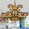 Hochwertige Tiffany-Lampen, Bar-Wohnzimmer-Kronleuchter, europäischer Retro-Kronleuchter für mediterrane Villa und Esszimmer