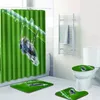 الحصير الحمام الحمام السجاد أزياء ملحقات الحصير في البنفسجي ومجموعة الستار دش قطرة 3D منصات القدم الانزلاق 1