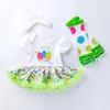 Ostern Baby Outfits Baby Mädchen Hase Strampler Dot Welle Schleife Beinwärmer Schuhe 3PCS Sets Cartoon Kaninchen Mädchen Kleidung Sets Boutique Kinder Kleidung