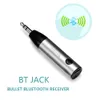 1pcs Mini Kablosuz Bluetooth Araç Kiti Eller Ücretsiz 3.5mm Jack Bluetooth Aux O Hoparlör için MIC ile Alıcı Adaptör Phone8467100