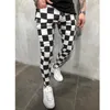 2019 Fashion Slim Pants Summer Mens Stretch Striped Pantaloni a quadri a strisce confortevole a vita alta a vita alta Casual