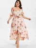Повседневные платья плюс размер 5XL летнее платье женщины с коротким рукавом холодное плечо свободно бого цветочные печать