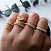 Moda Kobiety Ring Set Kryształowy Pave Star Bague Czeski Metal Minimalistyczny Pierścionki Pierścionki Kobiety Ślub