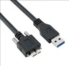 USB 3.0 Kablar A till Micro B Man Panel Mount Cable Screw Data Transfer Extension Tire for Computer Vision Machine Industrial Camera