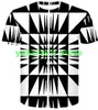 muitos estilo design casual solta impressa t-shirt roupas para homens verão nova vertigem Abstract estereograma Imprimir manga curta T-shirt Vestuário Desporto