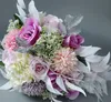 Goccia di acqua viola rosa Bouquet da sposa elegante Carla Lily Waterfall Bouquet da sposa Bouquet da sposa