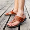 Sandales d'été pour hommes, tongs en cuir respirantes, pantoufles de plage, chaussures décontractées, mocassins, sandales de plage pour hommes