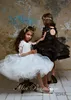 Date robe de bal robe de fille de fleur à manches longues bijou cou tulle strass applique robe de mariée longueur au genou partie d'anniversaire de fille