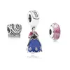 9 uppsättningar Princess Party Dress Crown Murano Glass Charms Beads 925 Sterling Silver Jewelry Pendants For Charms Armelets DIY 3PCS2064552