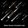 Nyaste ljuskrona ljus modern 85-265v 5 färger tillgängliga meteor dusch tak dekorativa ljus restaurang ljuskrona lampa