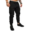 Autumn Men Pants Hip Hop Harem Joggers Pants 2019 New Male Trousers Mens Joggers Solid Multi-pocket Pants Sweatpants M-4XL Y19060601
