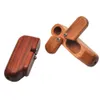 Deux couches de bois tournant fumer tuyau en métal portable filtre portable Reggae fumer tuyau en bois naturel bois fait à la main tuyaux de fumée accessoires