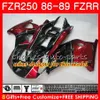 Корпус для YAMAHA красный глянцевый каркас FZRR 250 FZR 250R FZR 250 1986 1987 1988 1989 123HM.42 FZR250RRR FZR250R FZR-250 fzr250 86 87 88 89 обтекатель