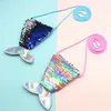 Mermaid Tail Sequins Coin Purse Girls Bags Sling Money Change Card Holder Wallet Purse Bag For Kids Gifts Children's Dayyq01676