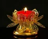 Butterlampe Sockel für leichte Buddha-Öllampe vergoldete Kerzenständer Lotus Multifunktions Hohl Filamente Butterlampe Halter 2 stücke