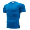 Moda Pure Color T-shirt Mężczyźni Krótki Rękaw Compression Tight Tshirts Shirt S-4XL Letnie Odzież Free Transport