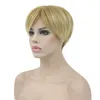 SHUOWEN Synthetic Wigs Blonde Short Simulation Human Hair Wig perruques de cheveux humains Straight Pelucas by DHL