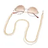 Okulary przeciwsłoneczne Akcesorium Dwie warstwy plastikowe perłowe z koraliki metalowe okulary łańcuch łańcucha okularów silikonowe pętle dla kobiet Naszyjka 8278758