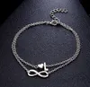 20 stks / partij Nieuwe Mode-sieraden Gift Bohemen Stijl Infinity Symbol 8 Lucky A-S Letter Kralen Armbanden DIY Sieraden Armband