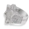 Bague Super Star verte CZ Bling, Micro pavé de zircone cubique, diamants simulés, bagues Hip hop taille #7-taille #11286x