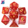 7pc Set Dice Set Leisure Sports Games Hoge kwaliteit multised kubus met marmereffect D4 - D20 Dungeon en Dragons DD2603