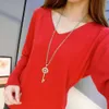 Cashmere Sweater Womens Fashion Sexy V-Neck Tröjor Lösa Toppar Stickad Batwing Sleeve Stor Storlek Pullover Svart Kvinna Kläder