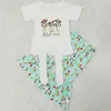 Neue Mädchen Boutique Kleidungsstück Kuhdruck T-Shirt Top Glockenboden Outfits Milch Silk Girl Sommerkleidung Outfits 2020 FASH1974