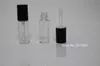 50pcs tubo vuoto trasparente per lucidalabbra tappo nero in plastica bottiglia rotonda per rossetto liquido campione piccolo pacchetto per lucidalabbra tubo da 3 ml