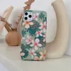 Coque de téléphone Vintage à fleurs pressées, feuille de bananier, étui arrière mat IMD souple pour iPhone 11 Pro Max XR XS Max 7 8 Plus X