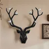 Résine 3d grande tête de cerf décor à la maison pour les accessoires de décoration de statue murale Sculpture abstraite moderne Tête d'animal décoration murale T202016