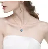 Heart Blue Bridal Jewelry Zircon Pendant Affordable Diamond Necklace For Wedding Cheap Wedding Necklace Pendants 2020 Chain6529003