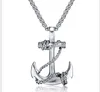 Anchor Cross Pendant Titanium Steel Men's Necklace