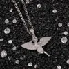 New Trendy Fashion Mens Women Hip Hop Necklace Gold Silver Color Full CZ Angle Pendant Necklace for Men Nice Gift for Boy Friend273Z