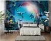 Modern Photo Customized 3D Underwater World Dolphin Mural Wall Paper For Children's room Bedroom TV Background Wallpaper For Walls 3 D