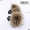 Echte Hausschuhe Kinder Winter Pelz Kind Hause Rutschen Mädchen sliders Waschbär Flauschigen Chinelo Wohnungen Strand Sommer Kinder Indoor