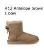 2022 Nouvel hiver Pas cher Designer Australie Bottes Femmes Classique Neige Cheville Courte Bow Botte de fourrure pour l'hiver Noir Chestnut Chaussures de mode Taille 36-41