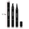 Zwarte kleur Double-headed Seal Eyeliner Triangle Sealed Eye Liner 2-in-1 Waterdichte Eyeliners Gratis schip 12 stuks